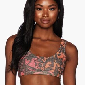 Beach Riot Peyton‎ Highway Swim Shimmery Top Womens Size Large